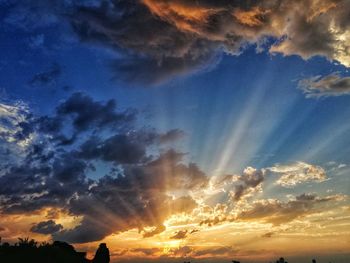 Low angle view of sky during sunset