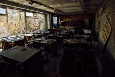 Interior of abandoned building