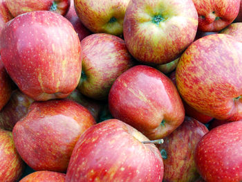 Full frame shot of apples for sale at market