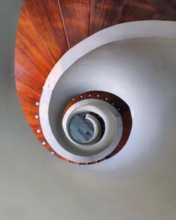 High angle view of spiral staircase