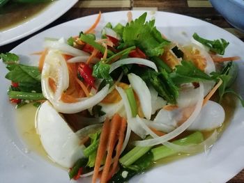 High angle view of salad in plate