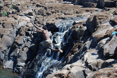 Scenic view of waterfall