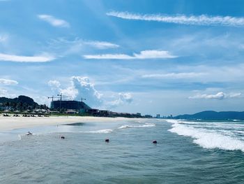 View of sea against cloudy sky