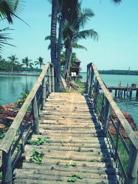 View of pier in sea