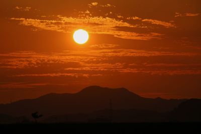 Scenic view of mountains at sunset