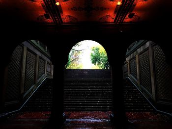 Low angle view of staircase in old building