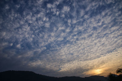 Low angle view of sky at sunset