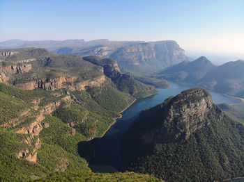 High angle view of landscape against sky