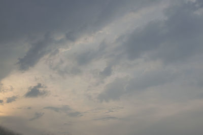 Low angle view of sky during sunset