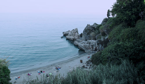 High angle view of beach against sky