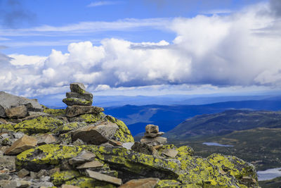 Scenic view of rock formation against sky