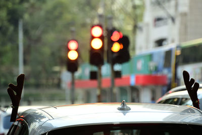 Traffic on road in city