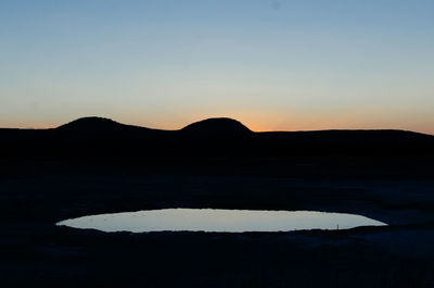 Silhouette of mountain against sky during sunset