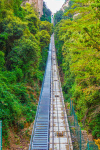 High angle view of railroad track