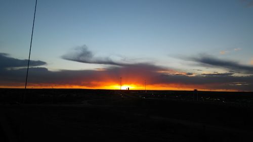 Scenic view of landscape against sky at sunset