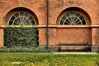 View of red brick wall