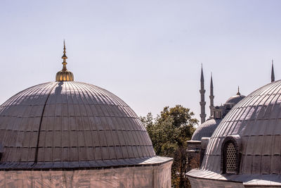 Panoramic view of temple building against clear sky