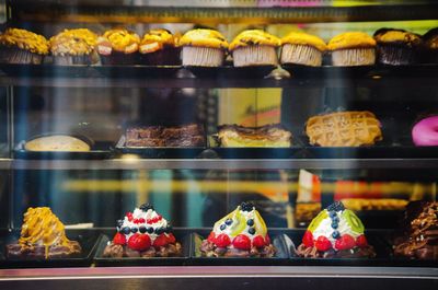 Close-up of sweet food for sale in retail display