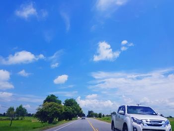 Car on road against sky