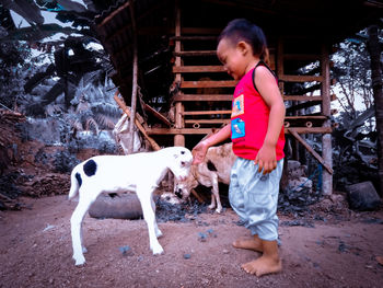 Side view of girl standing