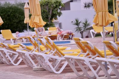 Empty chairs and tables