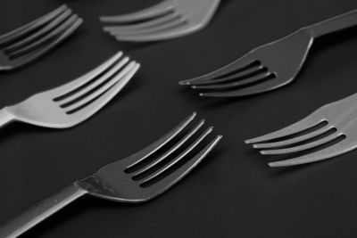 Close-up forks on table