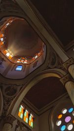 Low angle view of illuminated ceiling in building