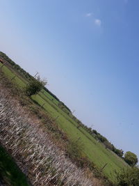 Scenic view of land against clear sky
