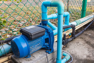 High angle view of machinery in playground