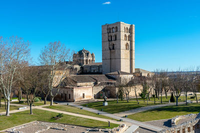 Historic building against clear blue sky