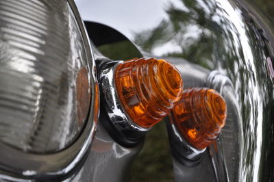 Close-up of taillights on car