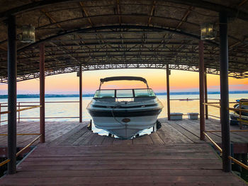 View of boat in sea