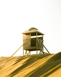 Low angle view of built structure against clear sky