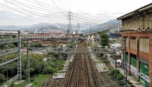 Railroad tracks against sky