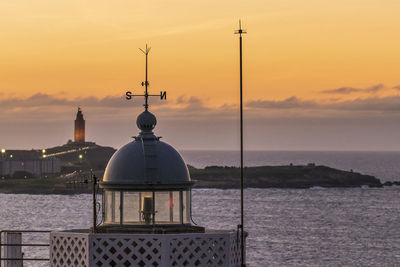 View of sea against sky during sunset
