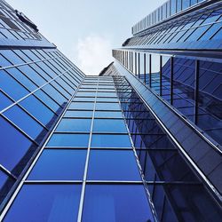 Low angle view of modern building against sky