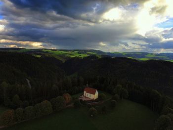 Scenic view of field against sky