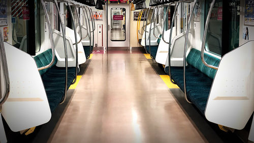 Empty seats in train