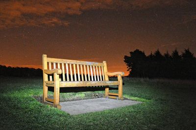 Empty bench in park