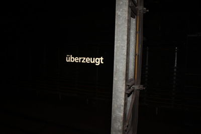 Information sign on wall