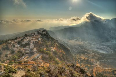 Scenic view of mountains against sky