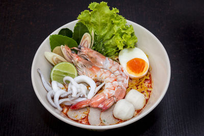 Close-up of seafood in plate