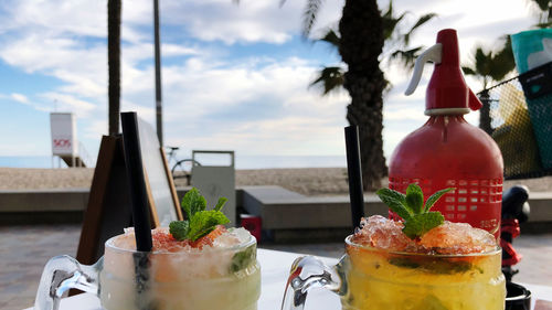 Close-up of drink on table