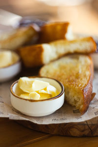 Close-up of food on table