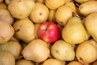 Full frame shot of apples for sale at market stall