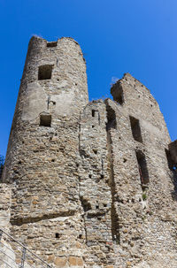 Low angle view of old ruin building