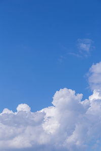 Low angle view of clouds in blue sky