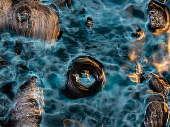 High angle view of water in sea