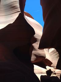 Lower antelope canyon against sky