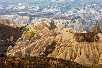 Aerial view of arid landscape